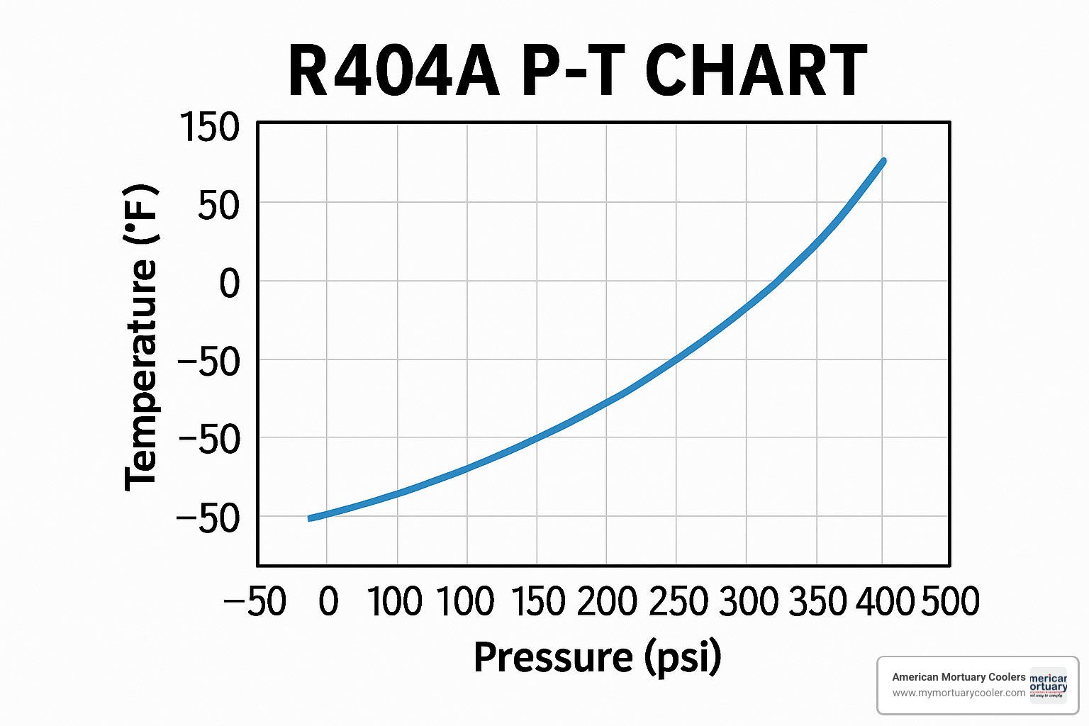 Cheat Sheet to R404A P-T Chart: Quick Reference Guide - American Mortuary Coolers & Equipments Cheat Sheet to R404A P-T Chart: Quick Reference Guide - American Mortuary Coolers & Equipments